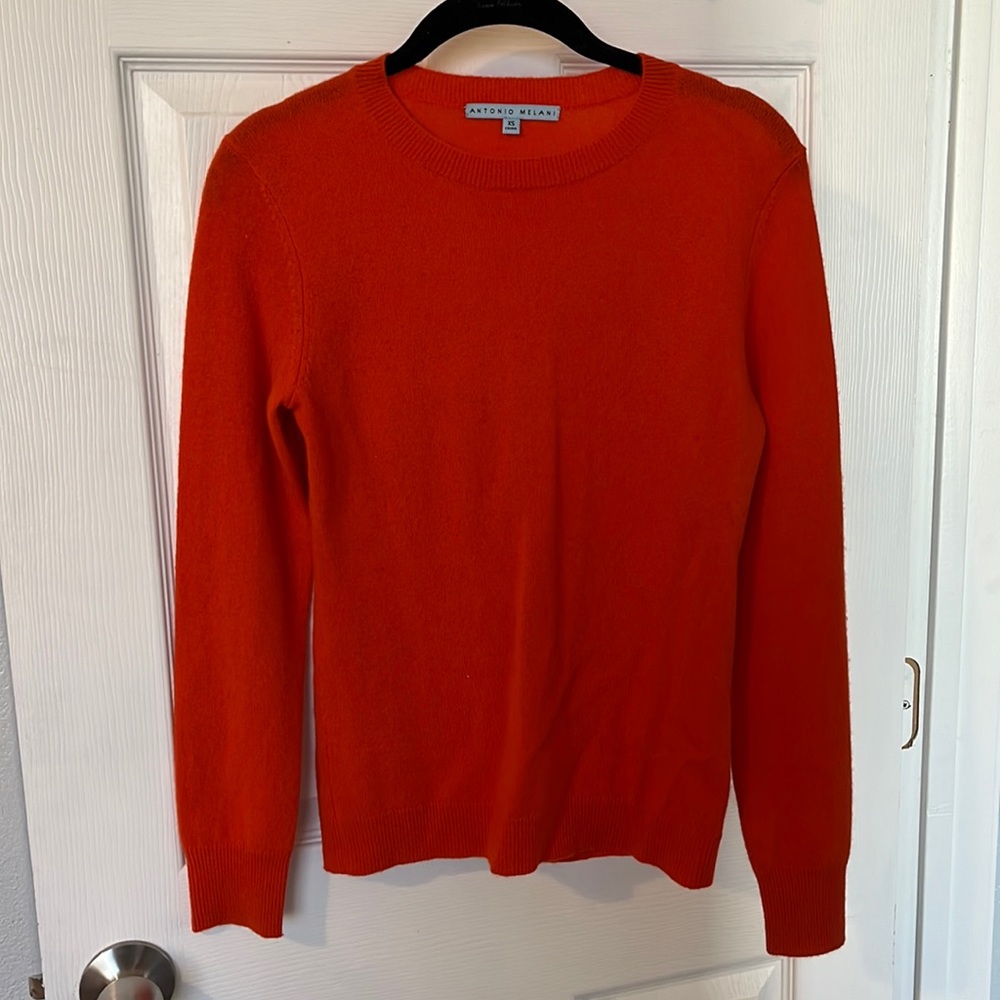 Antonio Melani orange cashmere sweater, xs